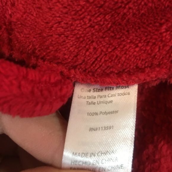 Hotel Spa Red Luxurious Soft Cozy Fleece Short Robe Size OSFM - Picture 5 of 5
